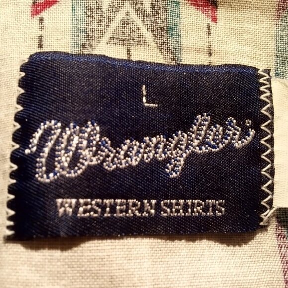 Vintage Wrangler Large Pearl Snap Southwestern Shirt - Picture 8 of 10